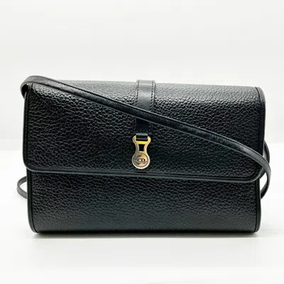 Pre-owned Dior Christian  Black Leather Pochette Shoulder Bag ()