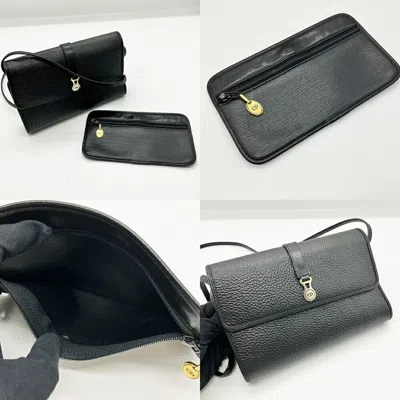 Pre-owned Dior Christian  Black Leather Pochette Shoulder Bag ()