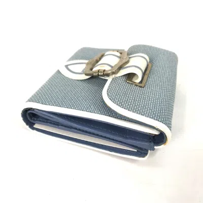 Pre-owned Dior Christian  Blue Canvas Wallet (bi-fold) ()