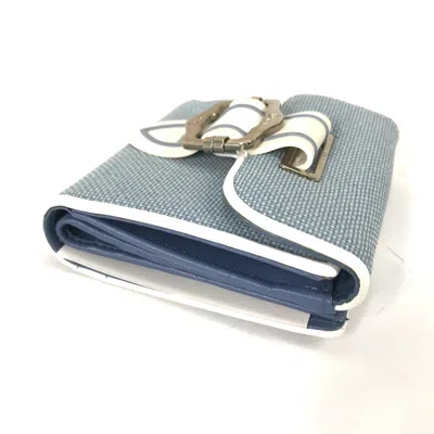 Pre-owned Dior Christian  Blue Canvas Wallet (bi-fold) ()