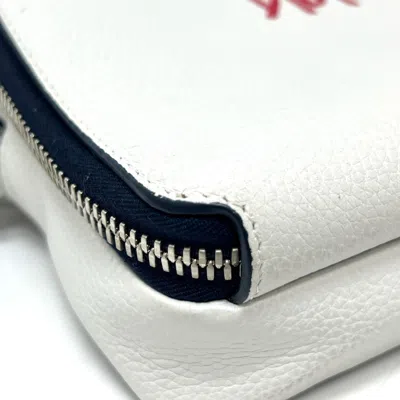 Pre-owned Dior Christian  Navy White Leather Shoulder Bag () In Multi