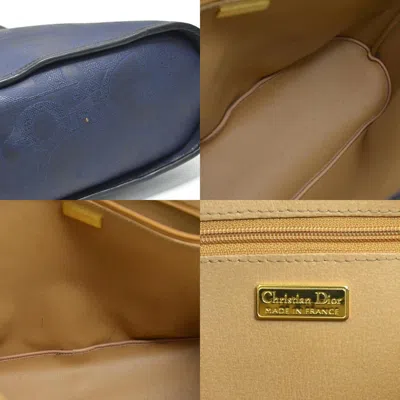 Pre-owned Dior Christian  Navy Coated Canvas Leather Shoulder Bag () In Blue