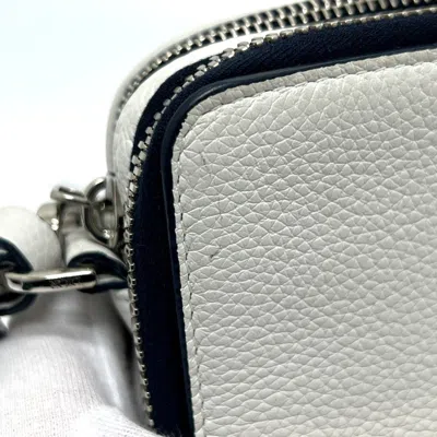 Pre-owned Dior Christian  Navy White Leather Shoulder Bag () In Multi
