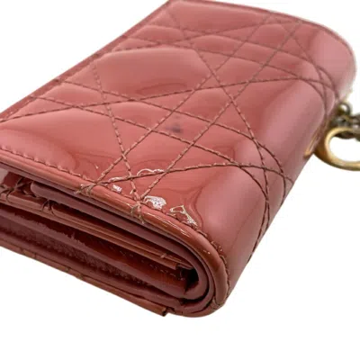 Pre-owned Dior Christian  Pink Patent Leather Wallet (bi-fold) ()