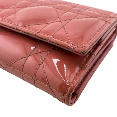 Pre-owned Dior Christian  Pink Patent Leather Wallet (bi-fold) ()