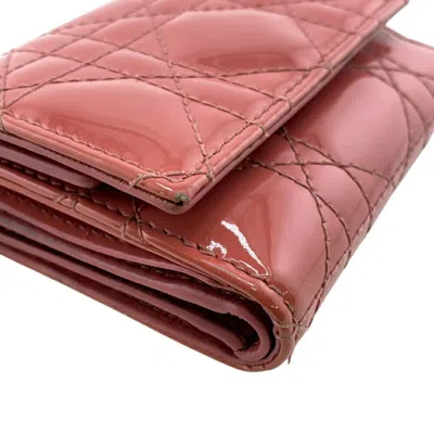Pre-owned Dior Christian  Pink Patent Leather Wallet (bi-fold) ()