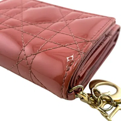 Pre-owned Dior Christian  Pink Patent Leather Wallet (bi-fold) ()