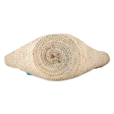 Pre-owned Christian Louboutin Beige Blue Raffia Leather Tote Bag ()