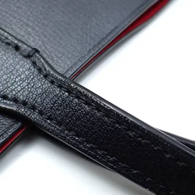 Pre-owned Coach Black Red Color Leather Tote Bag () In Multi