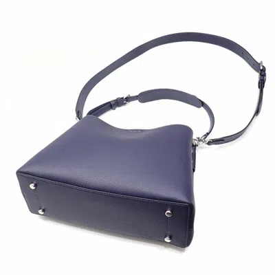 Pre-owned Coach Dark Navy Leather Shoulder Bag () In Blue