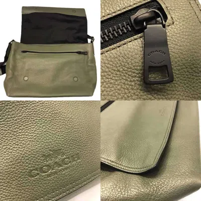 Pre-owned Coach Green Khaki Leather Shoulder Bag () In Multi