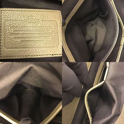Pre-owned Coach Green Khaki Leather Shoulder Bag () In Multi