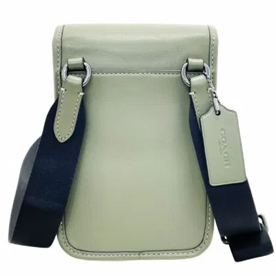 Pre-owned Coach Green Leather Pochette Shoulder Bag Sling Bag ()