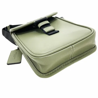 Pre-owned Coach Green Leather Pochette Shoulder Bag Sling Bag ()