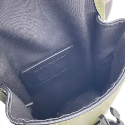 Pre-owned Coach Green Leather Pochette Shoulder Bag Sling Bag ()