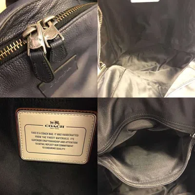 Pre-owned Coach Navy Leather Backpack () In Blue