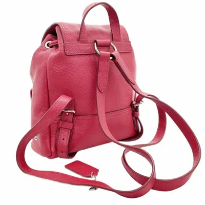 Pre-owned Coach Red Color Leather Backpack ()