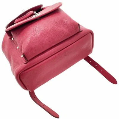 Pre-owned Coach Red Color Leather Backpack ()