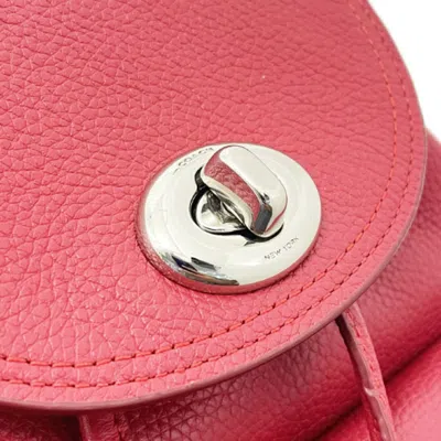 Pre-owned Coach Red Color Leather Backpack ()