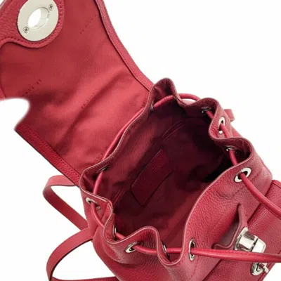 Pre-owned Coach Red Color Leather Backpack ()