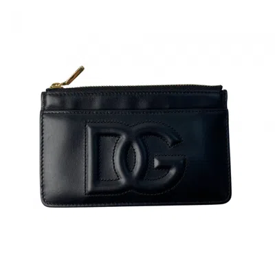 Pre-owned Dolce & Gabbana Black Leather Coin Purse/coin Case ()
