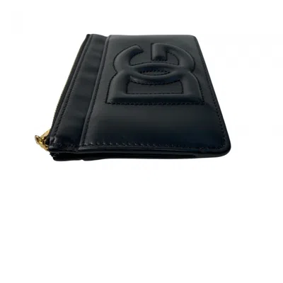 Pre-owned Dolce & Gabbana Black Leather Coin Purse/coin Case ()