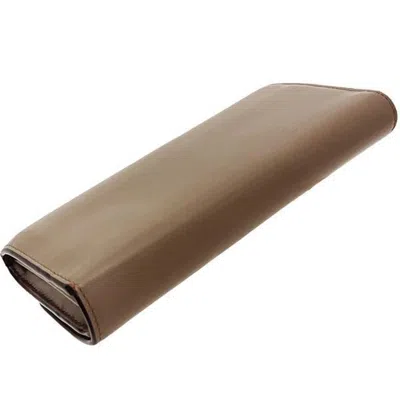 Pre-owned Fendi Gray Brown Leather Long Wallet (bi-fold) ()