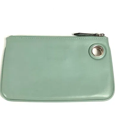 Pre-owned Fendi Green Leather Coin Purse/coin Case ()