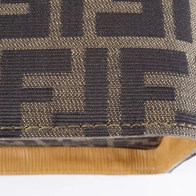 Pre-owned Fendi Zucca Brown Canvas Leather Shoulder Bag ()