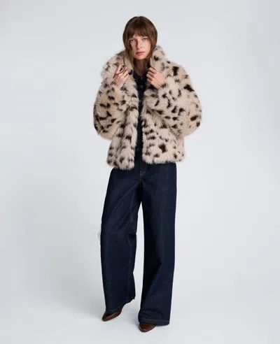 Kenneth Cole Faux Fur Spot Jacket In Multi