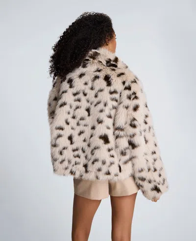 Kenneth Cole Faux Fur Spot Jacket In Multi