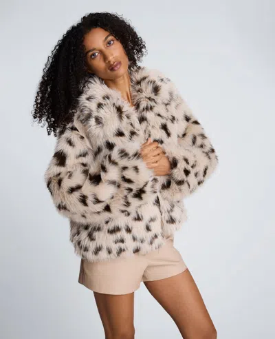 Kenneth Cole Faux Fur Spot Jacket In Multi