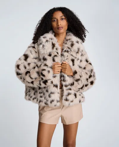 Kenneth Cole Faux Fur Spot Jacket In Multi