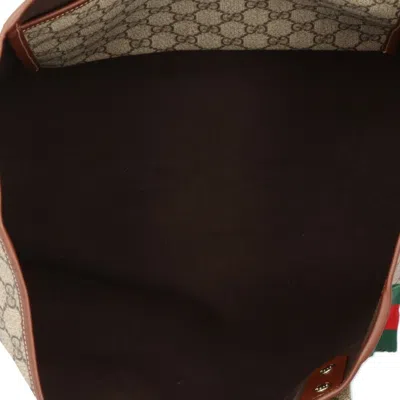 Pre-owned Gucci Beige Brown Gg Supreme Tote Bag () In Multi