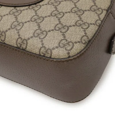 Pre-owned Gucci Beige Brown Green Red Color Yellow Gg Supreme Leather Clutch Bag Shoulder Bag ()