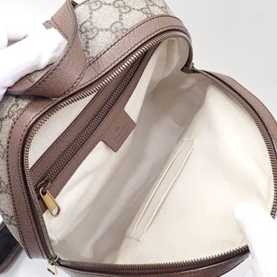 Pre-owned Gucci Beige Brown Pvc Leather Backpack () In Multi