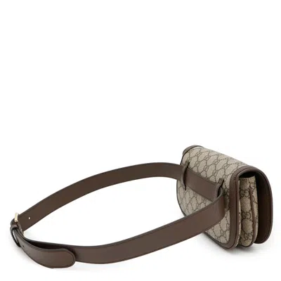 Pre-owned Gucci Beige Brown Pvc Leather Fanny Pack Sling Bag ()