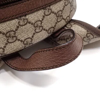 Pre-owned Gucci Beige Brown Pvc Leather Backpack () In Multi