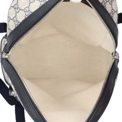 Pre-owned Gucci Beige Navy Gg Supreme Backpack () In Multi