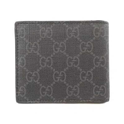 Pre-owned Gucci Black Red Color Gg Supreme Bill Wallet (bi-fold) () In Multi
