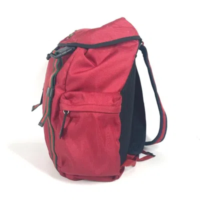 Pre-owned Gucci Black Red Color Nylon Canvas Backpack () In Multi