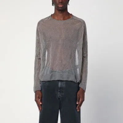 Our Legacy Semi-transparent Grey Sweater In Silk Blend In Gray