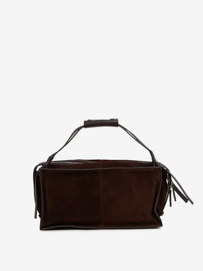 Staud Harold Slouchy Suede Top-handle Bag In Black