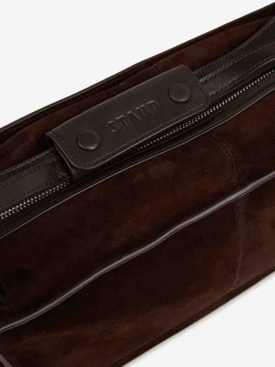 Staud Harold Slouchy Suede Top-handle Bag In Black