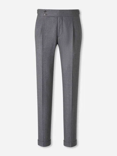 Scabal® Scabal Formal Wool Trousers In Gray