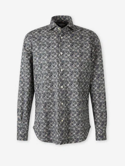 Vincenzo Di Ruggiero Floral-print Buttoned Shirt In Gray