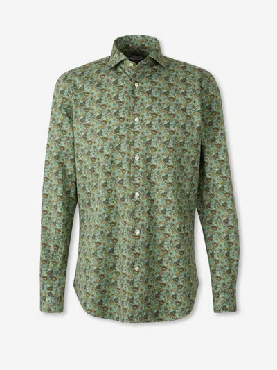 Vincenzo Di Ruggiero Buttoned Floral-print Shirt In Green
