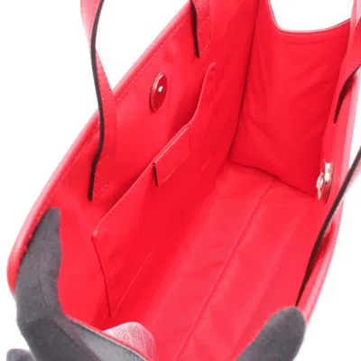 Pre-owned Gucci Multi-color Navy Red Color Coated Canvas Leather Tote Bag ()