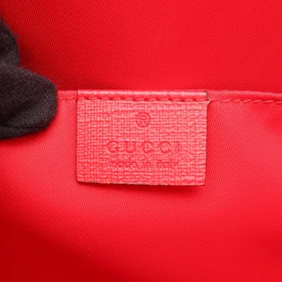 Pre-owned Gucci Multi-color Navy Red Color Coated Canvas Leather Tote Bag ()