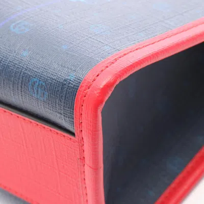 Pre-owned Gucci Multi-color Navy Red Color Coated Canvas Leather Tote Bag ()